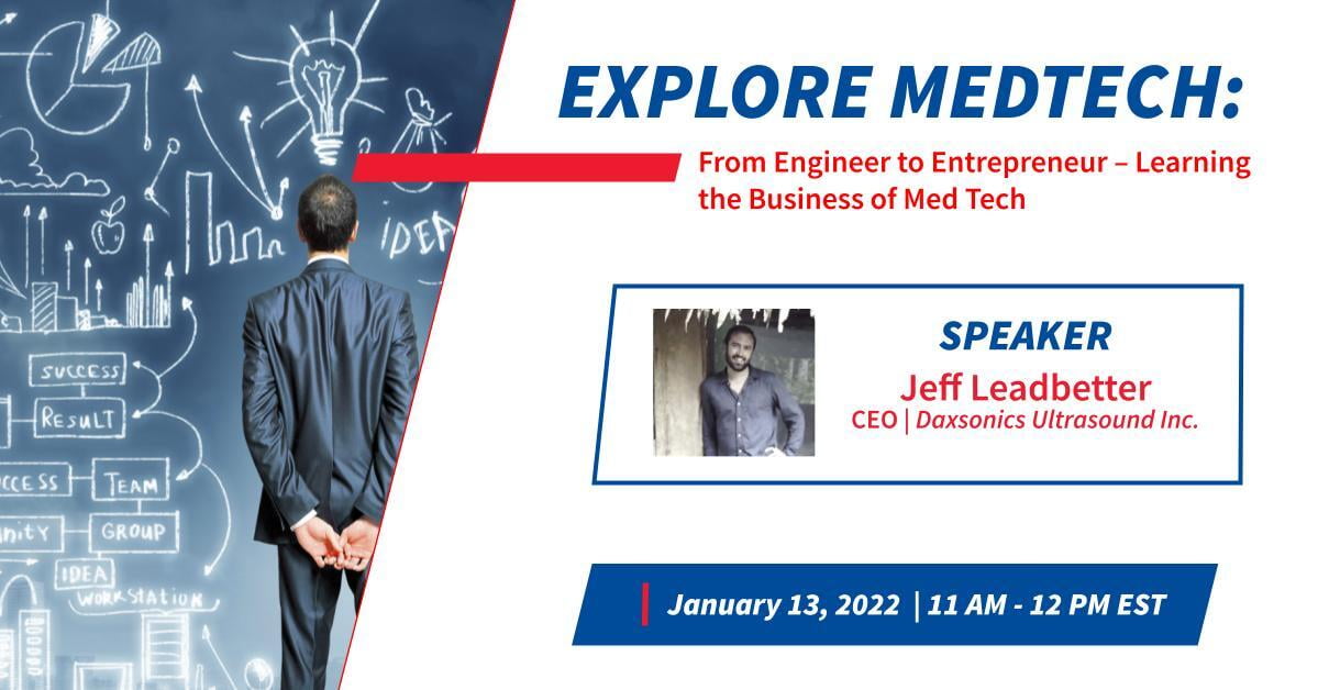 Flyer regarding the Explore MedTech seminar on January 13th
