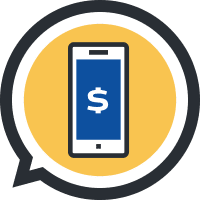 icon of smart phone and money symbol