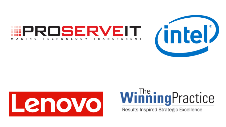 Proserveit, intel, lenovo, and the winning practice logos