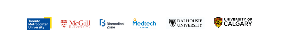 medtech talent accelerator, ryersonuniversity, mcgill university, biomedical zone, medtech canada logos